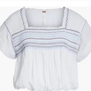 Free People Wandering Skies Blouse - white size XS